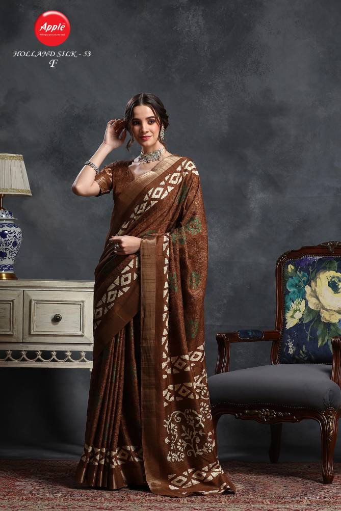 Holland 53 By Apple Silk Blend Printed Sarees Wholesale Clothing Suppliers In India
